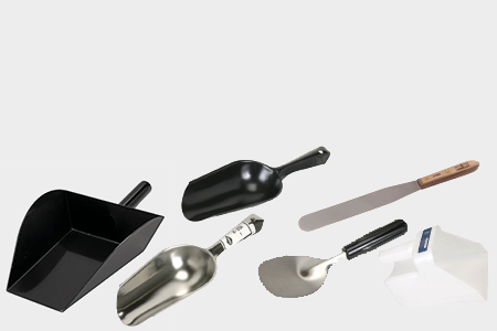 Spatulas and Scoops A variety of spatulas and scoops are available as a durable choice for material testing. These have many laboratory applications, including moving and rearranging samples.