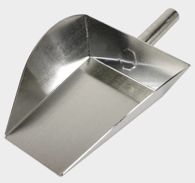 Scoop, Flat Nose, Stainless steel
