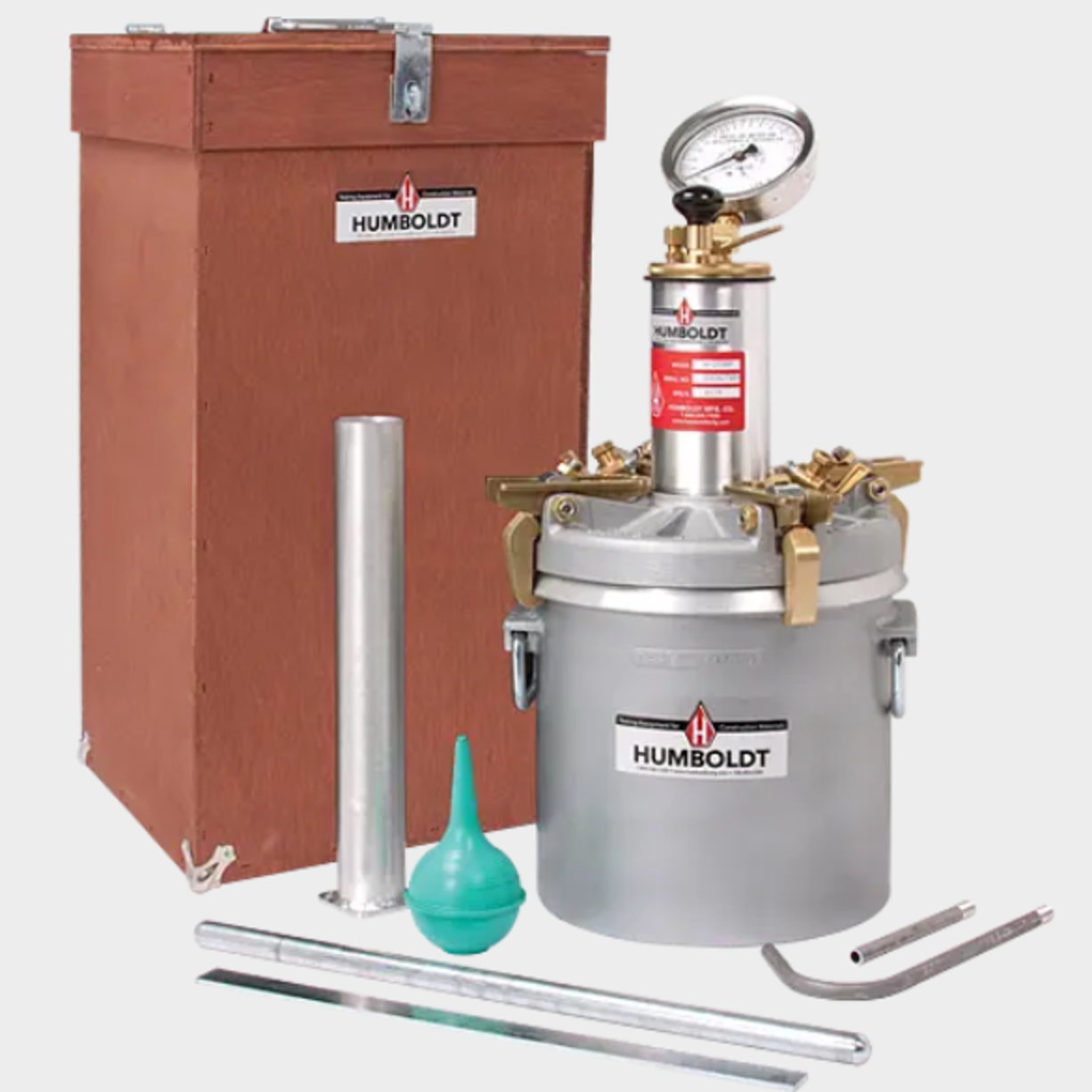 Press-Ur-Meter Concrete Air Meter the H-2786 meter also features the Humboldt, all-brass super pump, the most reliable and highest quality pump available. 