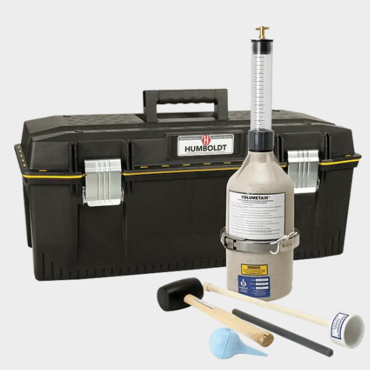 he volumetair is used for the rolling method of measuring entrained air in any concrete.