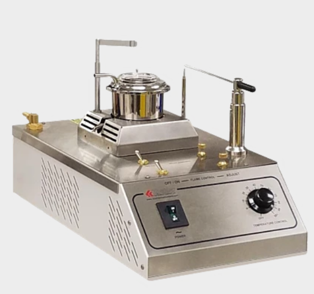 Supports the following standards: ASTM D1310, ASTM D3143, AASHTO T79  For determination flash and fire points of liquids at temperatures of up to 325°F (163 °C) and flash points of cutback asphalts at temperatures of less than 200°F (93 °C) as pe