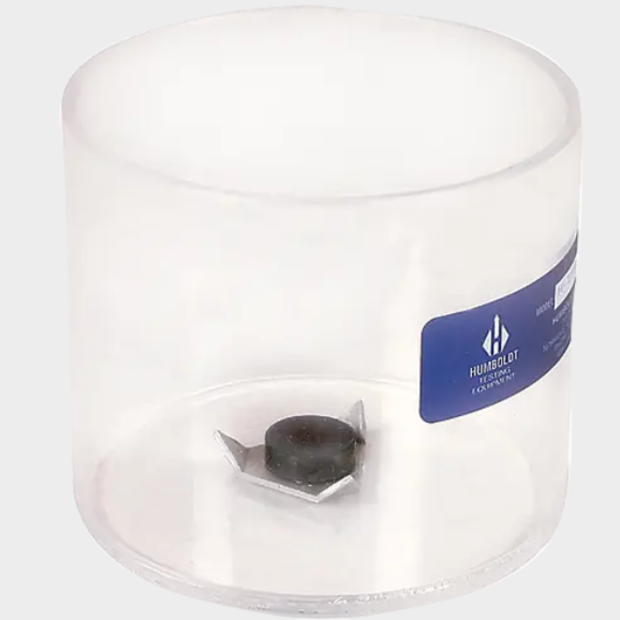 Supports the following standards ASTM D5  Plastic transfer dish has flat bottom, straight sides and metal centering lugs with magnet in the bottom. Size is 3.75 dia. x 3.25 deep (95 x 83mm).