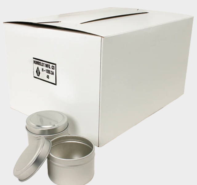 Supports the following standards: ASTM D5  Flat-bottom, seamless tin sample cups have telescoping covers. Hold samples for determining penetrations.